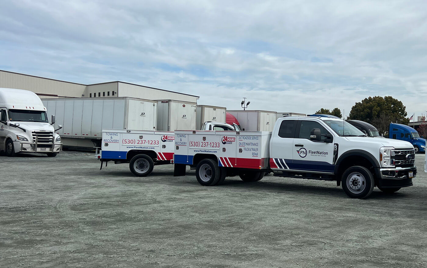 FleetNation technician performing a forced regen service on a commercial truck